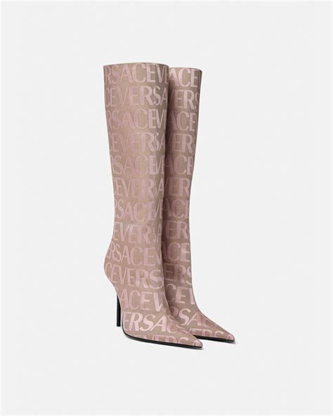 versace pink boots|versace thigh high boots.